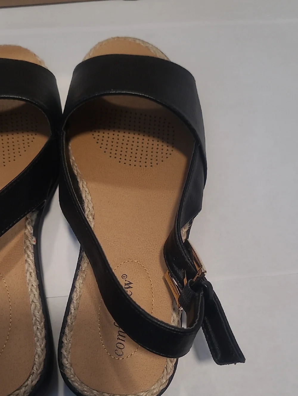 Comfortview Black with Tan interior Slingback Sandals